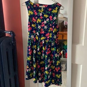 Floral tank top dress with knot back detail